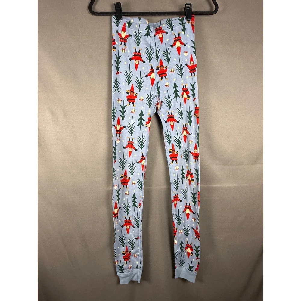 Hanna Andersson Pajama Set Kids 14-16 Blue Gnome Holiday Organic Cotton PJ Set